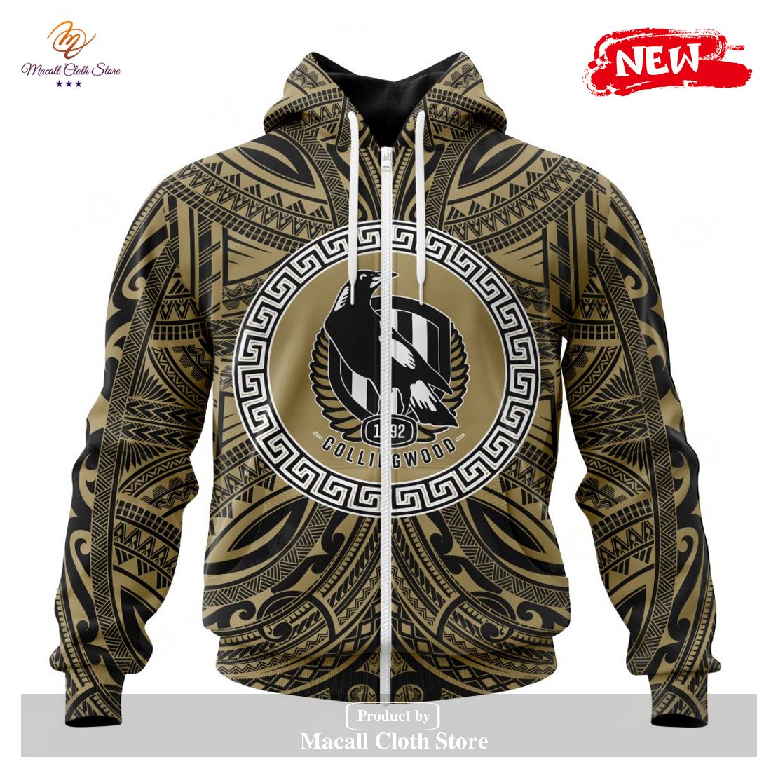 Personalized AFL Collingwood Football Club Polynesian Concept Kits Hoodie Sweatshirt 3D