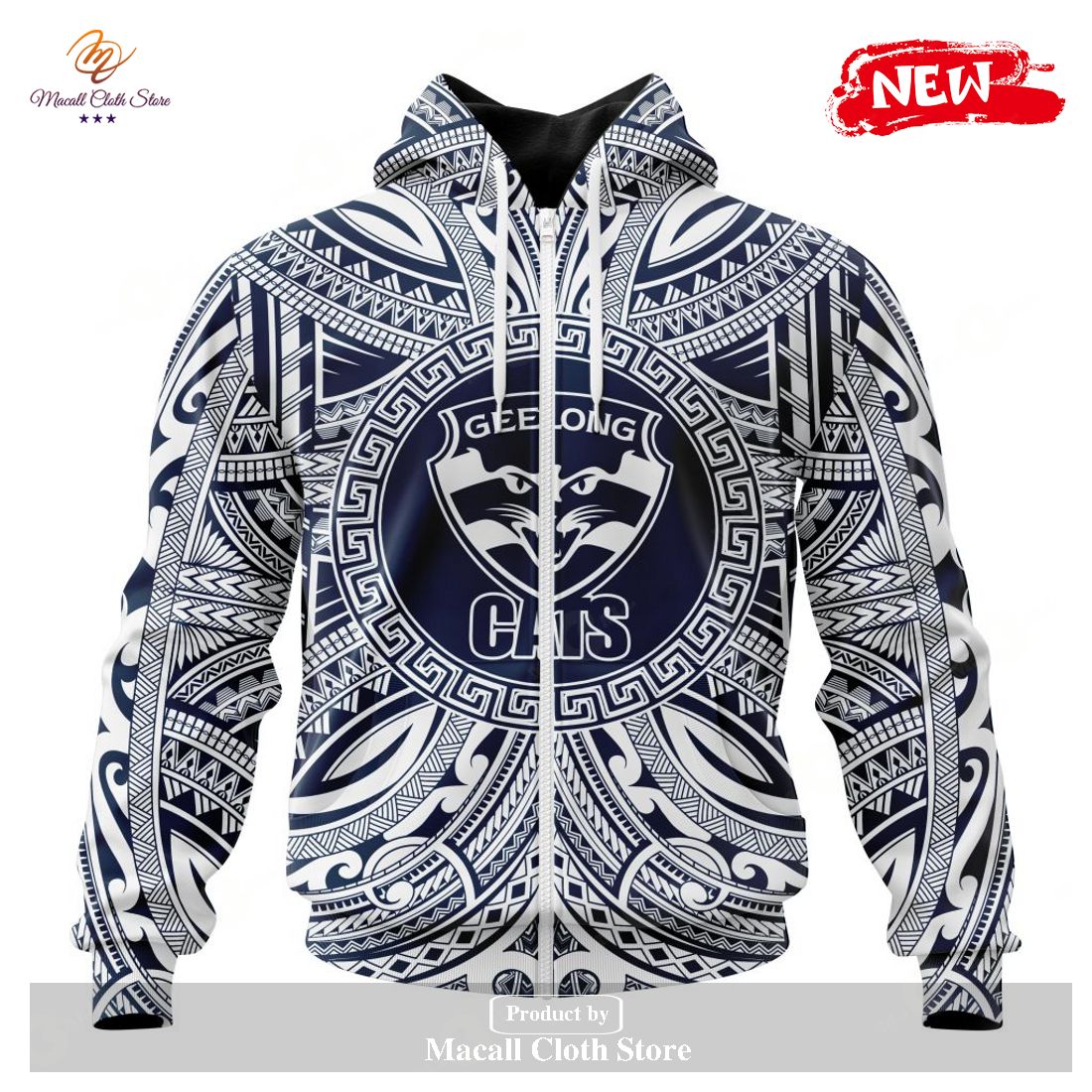 Personalized AFL Geelong Cats Polynesian Concept Kits Hoodie Sweatshirt 3D