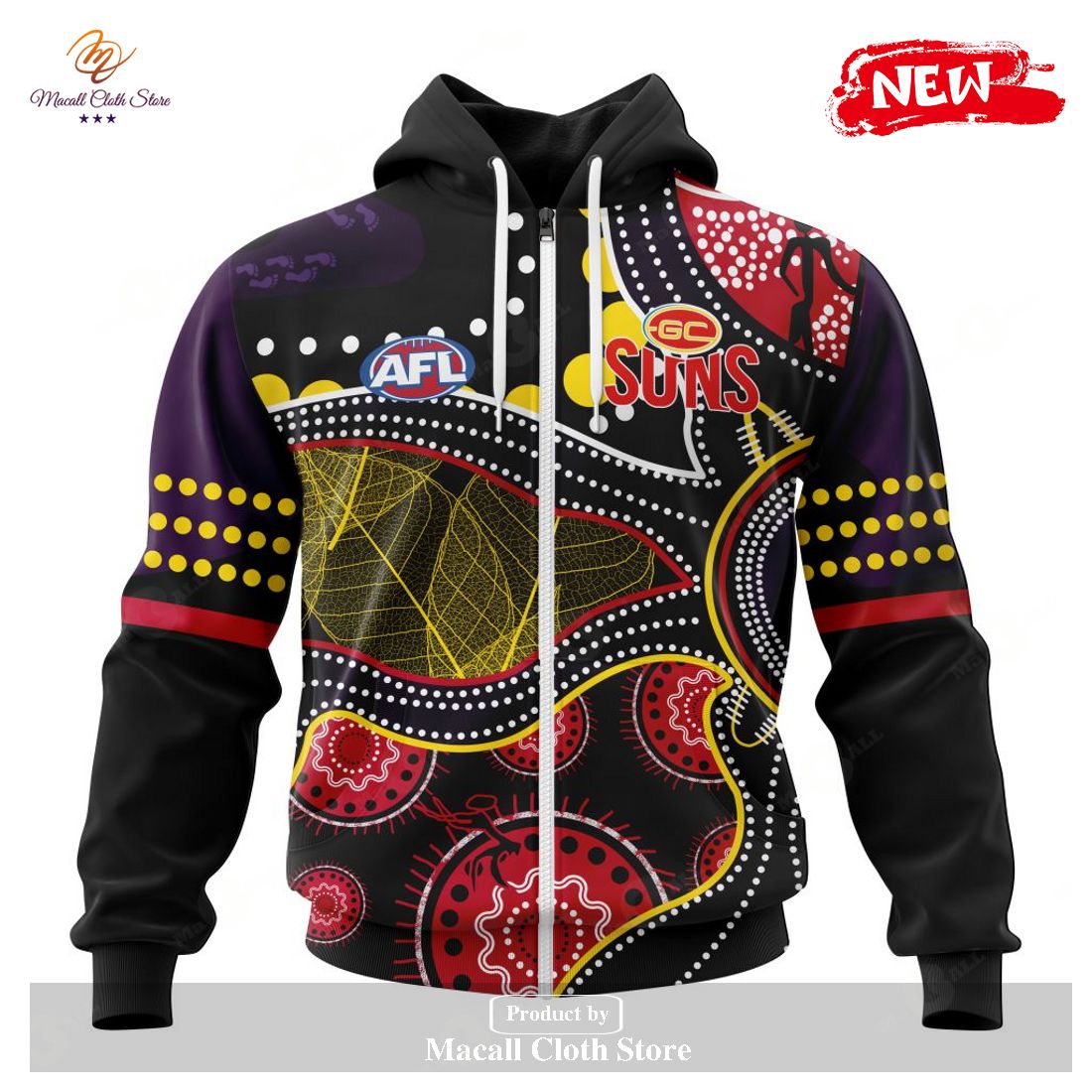 Personalized AFL Gold Coast Football Club – Specialized Indigenous Concepts Hoodie Sweatshirt 3D