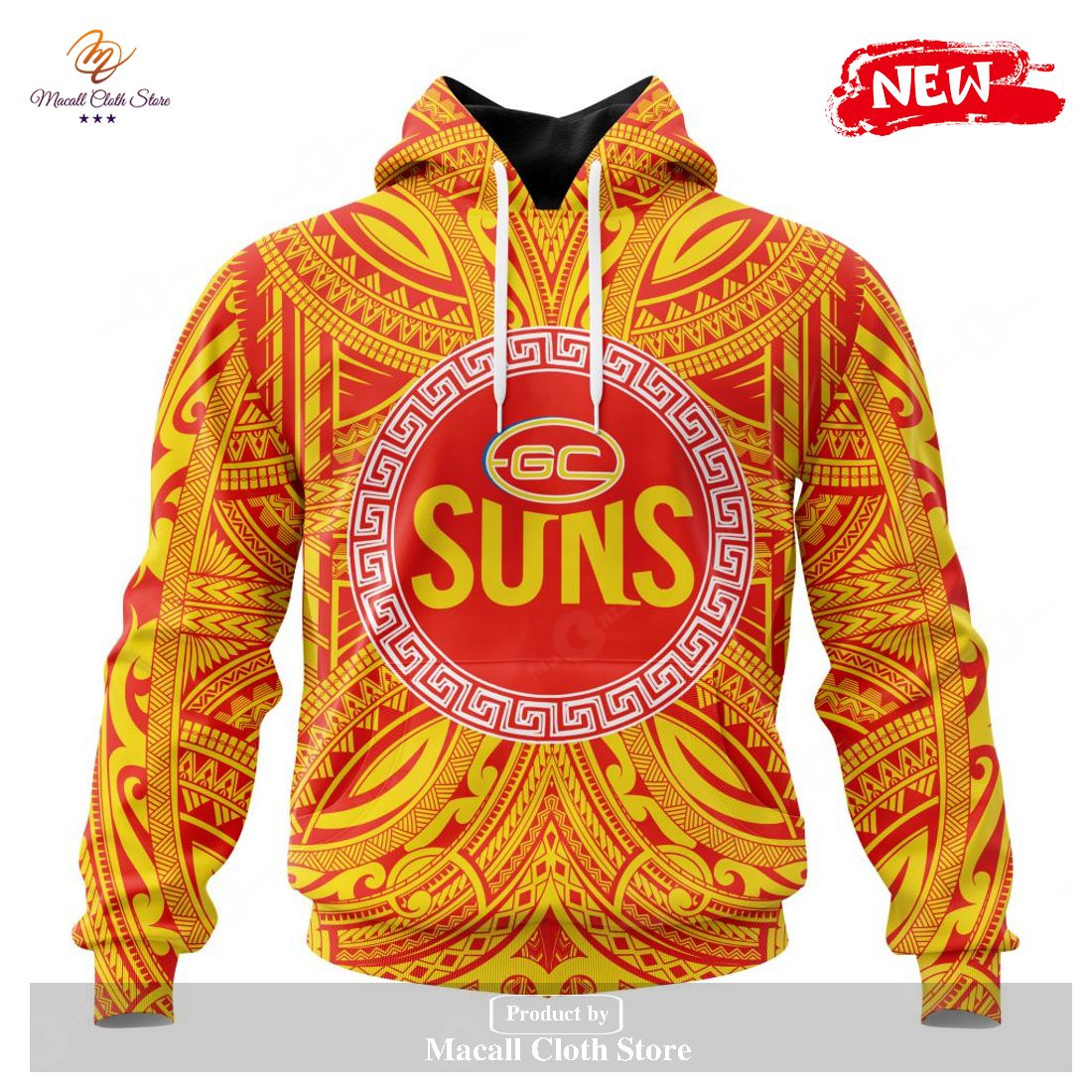 Personalized AFL Gold Coast Suns Polynesian Concept Kits Hoodie Sweatshirt 3D