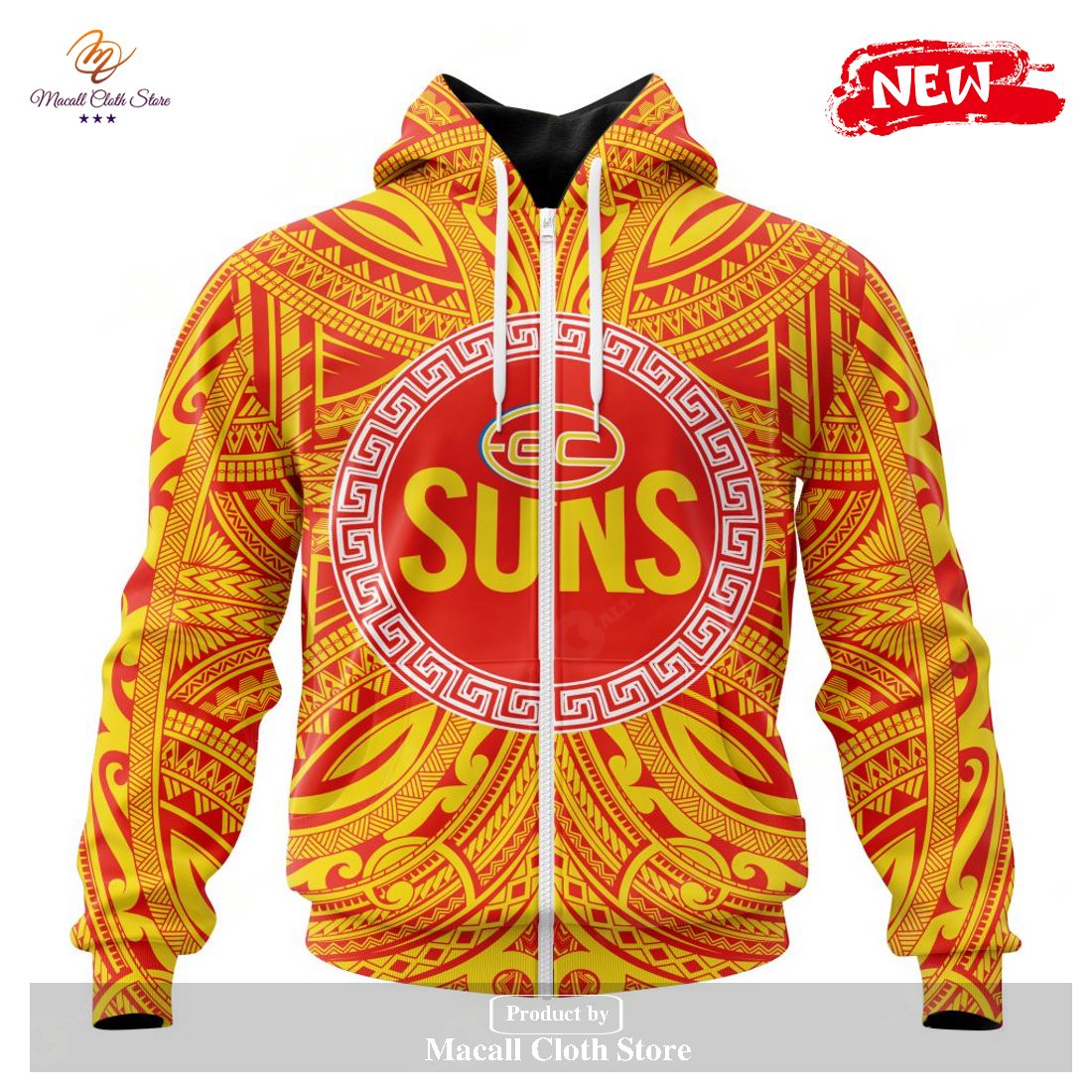 Personalized AFL Gold Coast Suns Polynesian Concept Kits Hoodie Sweatshirt 3D
