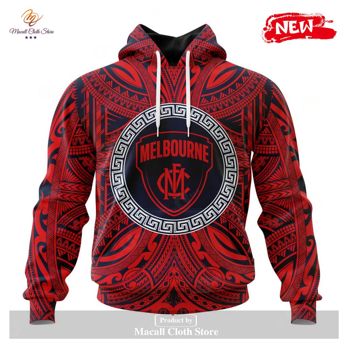 Personalized AFL Melbourne Football Club Polynesian Concept Kits Hoodie Sweatshirt 3D