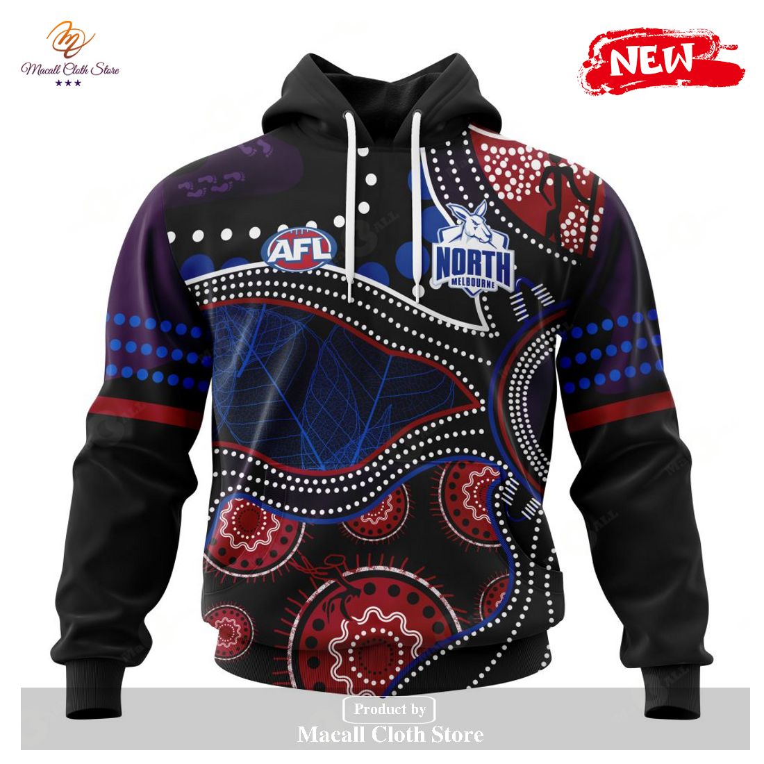 Personalized AFL North Melbourne Football Club – Specialized Indigenous Concepts Hoodie Sweatshirt 3D