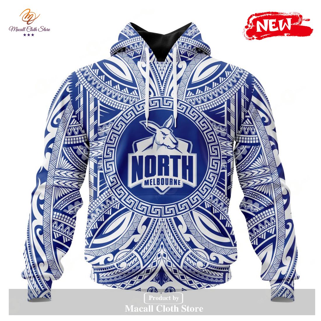 Personalized AFL North Melbourne Football Club Polynesian Concept Kits Hoodie Sweatshirt 3D