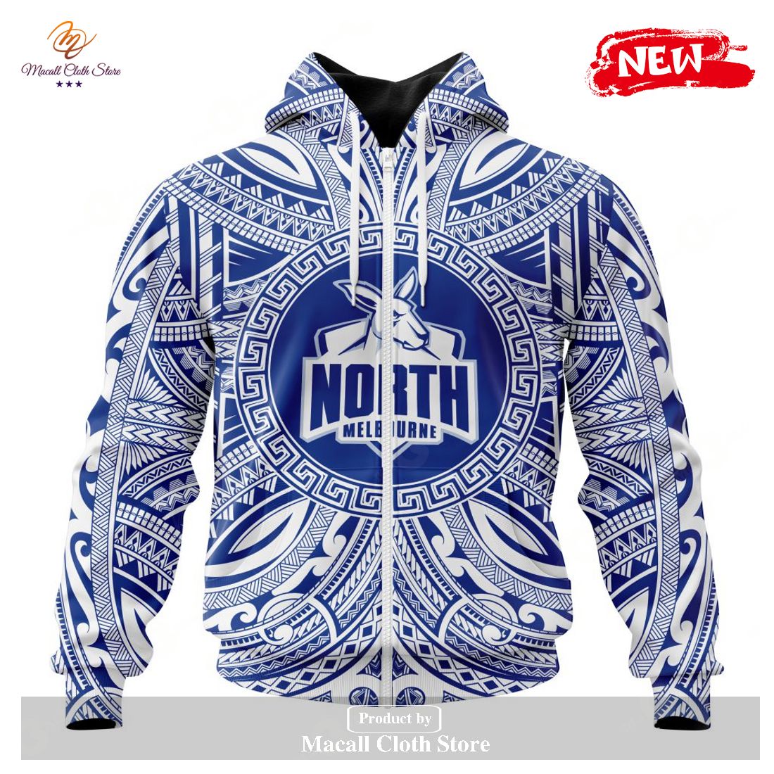 Personalized AFL North Melbourne Football Club Polynesian Concept Kits Hoodie Sweatshirt 3D