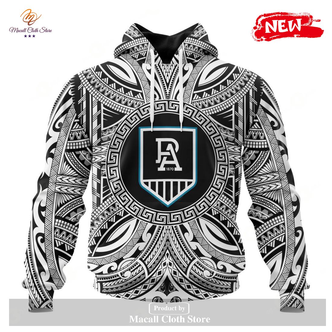 Personalized AFL Port Adelaide Football Club Polynesian Concept Kits Hoodie Sweatshirt 3D