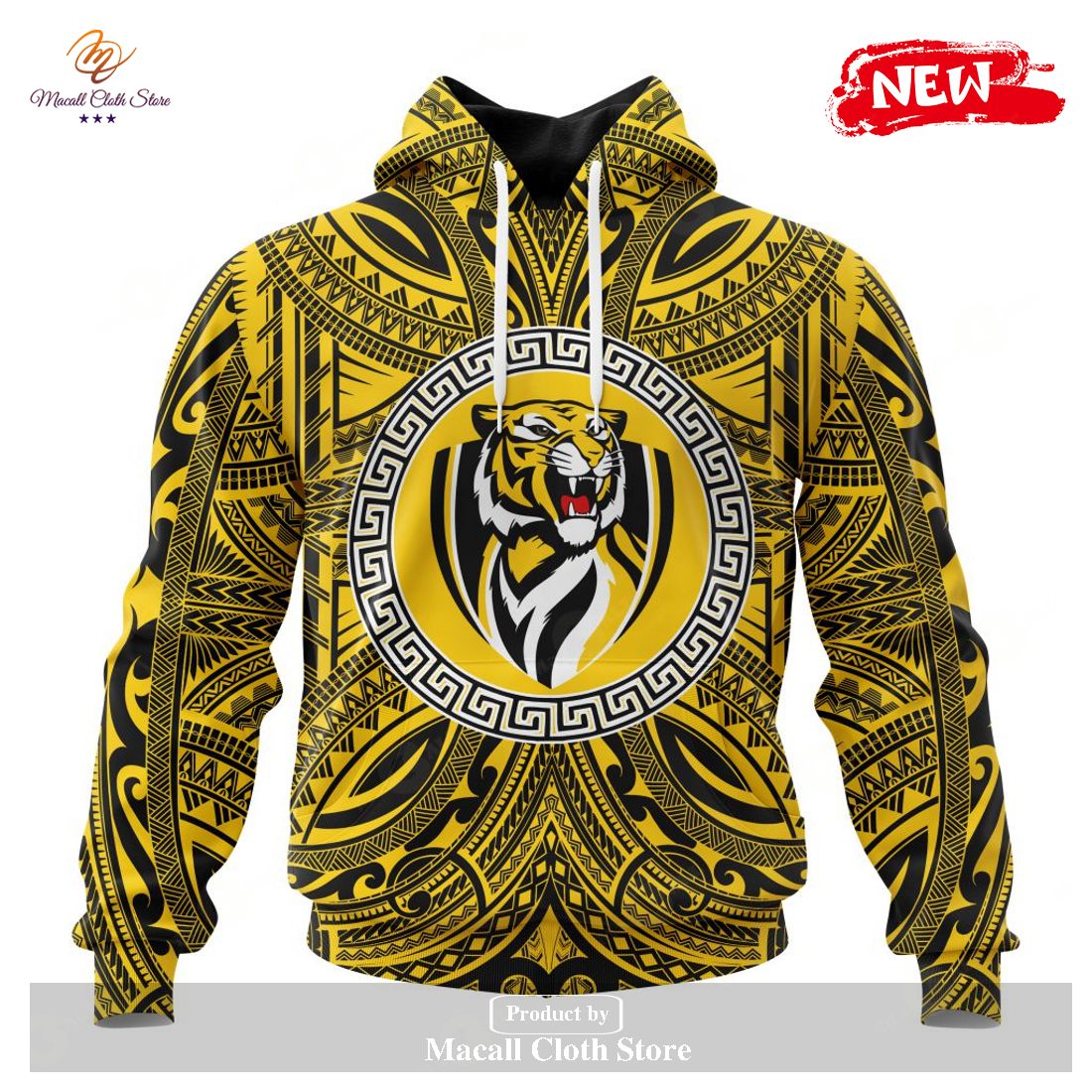 Personalized AFL Richmond Tigers Polynesian Concept Kits Hoodie Sweatshirt 3D