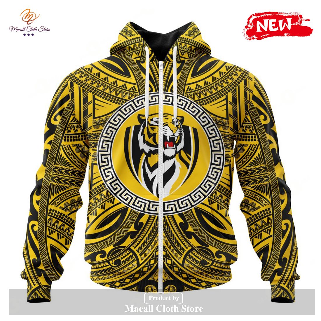 Personalized AFL Richmond Tigers Polynesian Concept Kits Hoodie Sweatshirt 3D