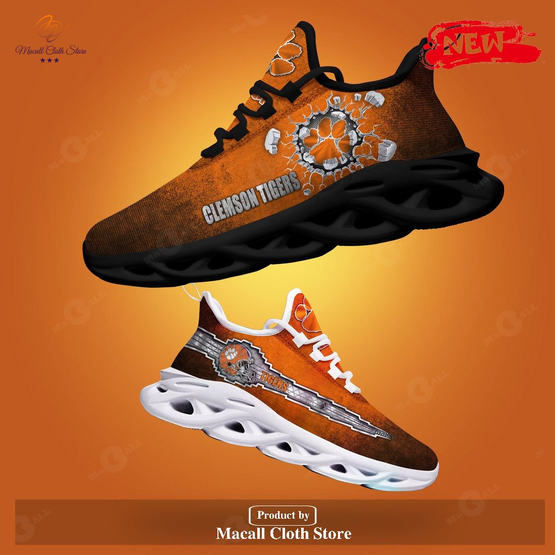 Clemson Tigers New Trending Gift For Sport Lovers Perfect Choice Camping Travel Max Soul Sneaker Shoes