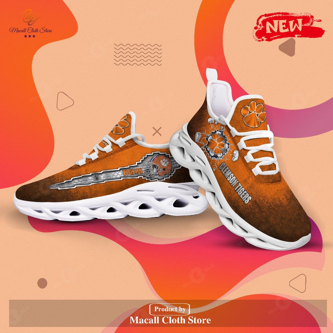 Clemson Tigers New Trending Gift For Sport Lovers Perfect Choice Camping Travel Max Soul Sneaker Shoes