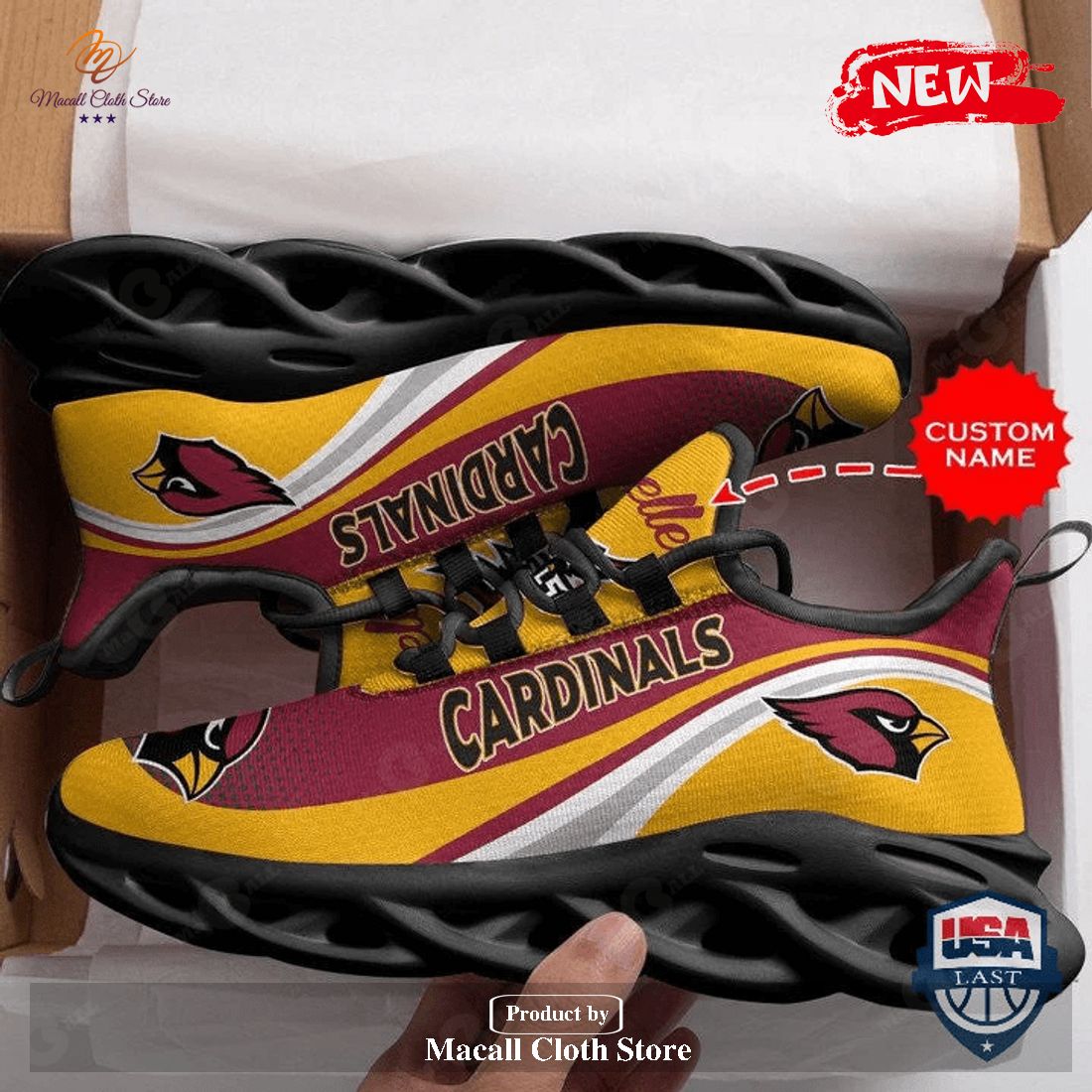 Personalized Name Arizona Cardinals 45 Max Soul Sneaker Shoes Personalized Name Arizona Cardinals 45 Max Soul Sneaker Shoes