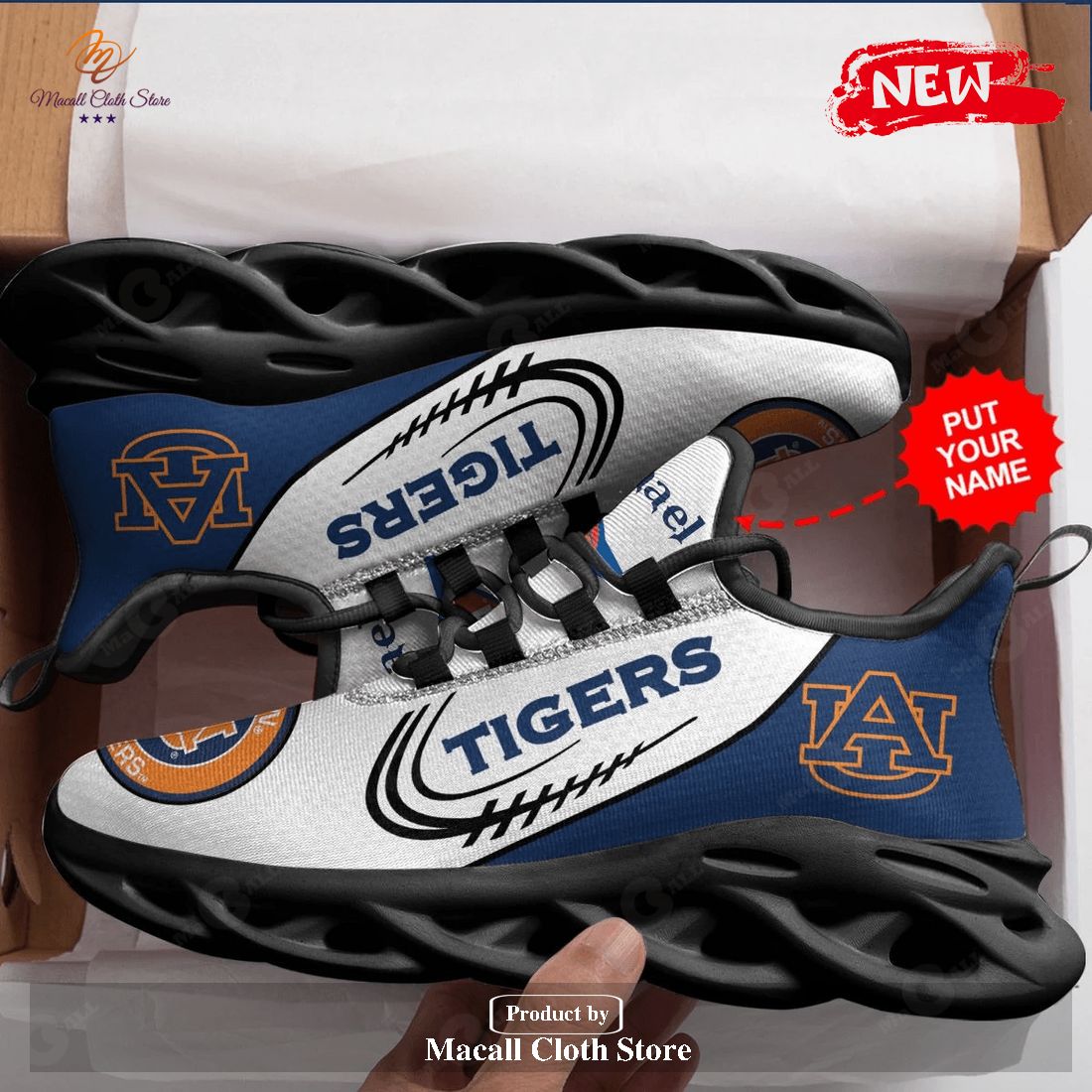 Personalized Name Auburn Tigers Hot Running Sports Shoes For Men Women Max Soul Sneaker Shoes