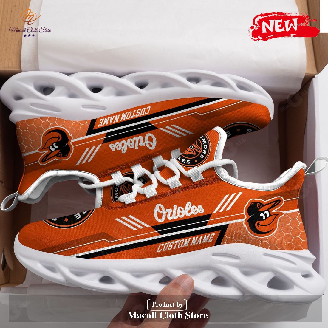 Personalized Name Baltimore Orioles Running Sports Shoes For Men Women Football Fan Football Fan Max Soul Sneaker Shoes