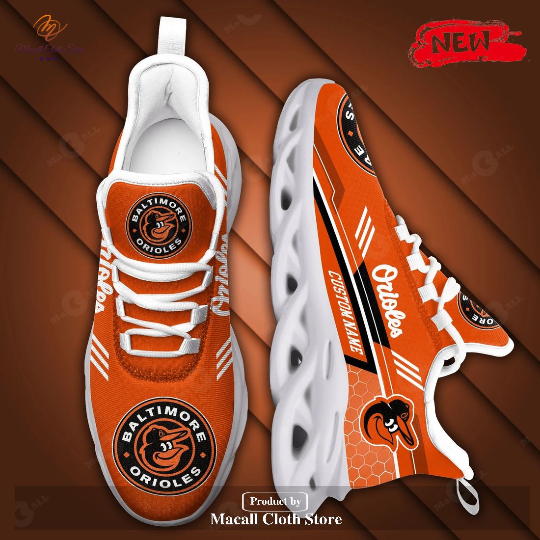 Personalized Name Baltimore Orioles Running Sports Shoes For Men Women Football Fan Football Fan Max Soul Sneaker Shoes