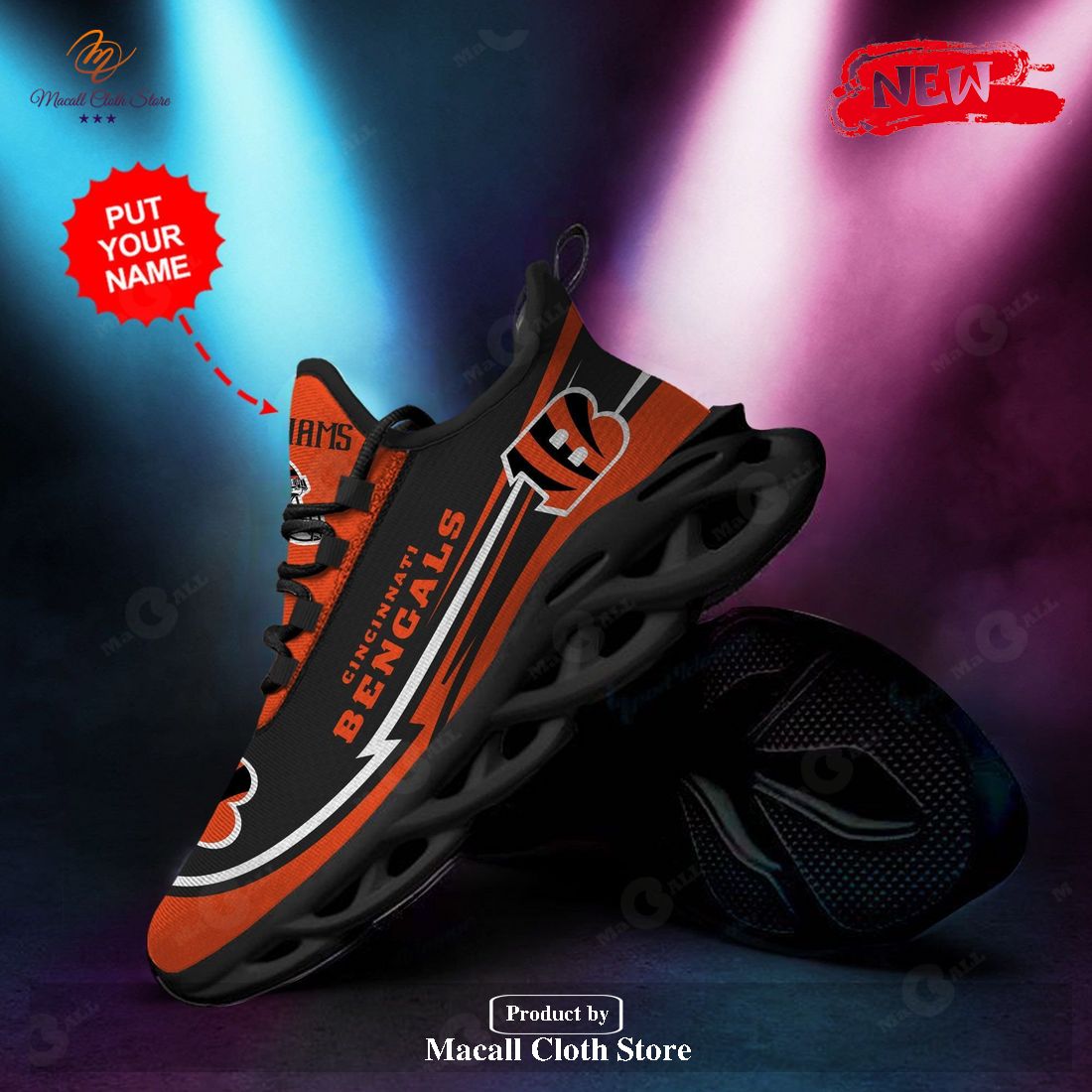 Personalized Name Cincinnati Bengals Running Sports Shoes For Men Women Max Soul Sneaker Shoes