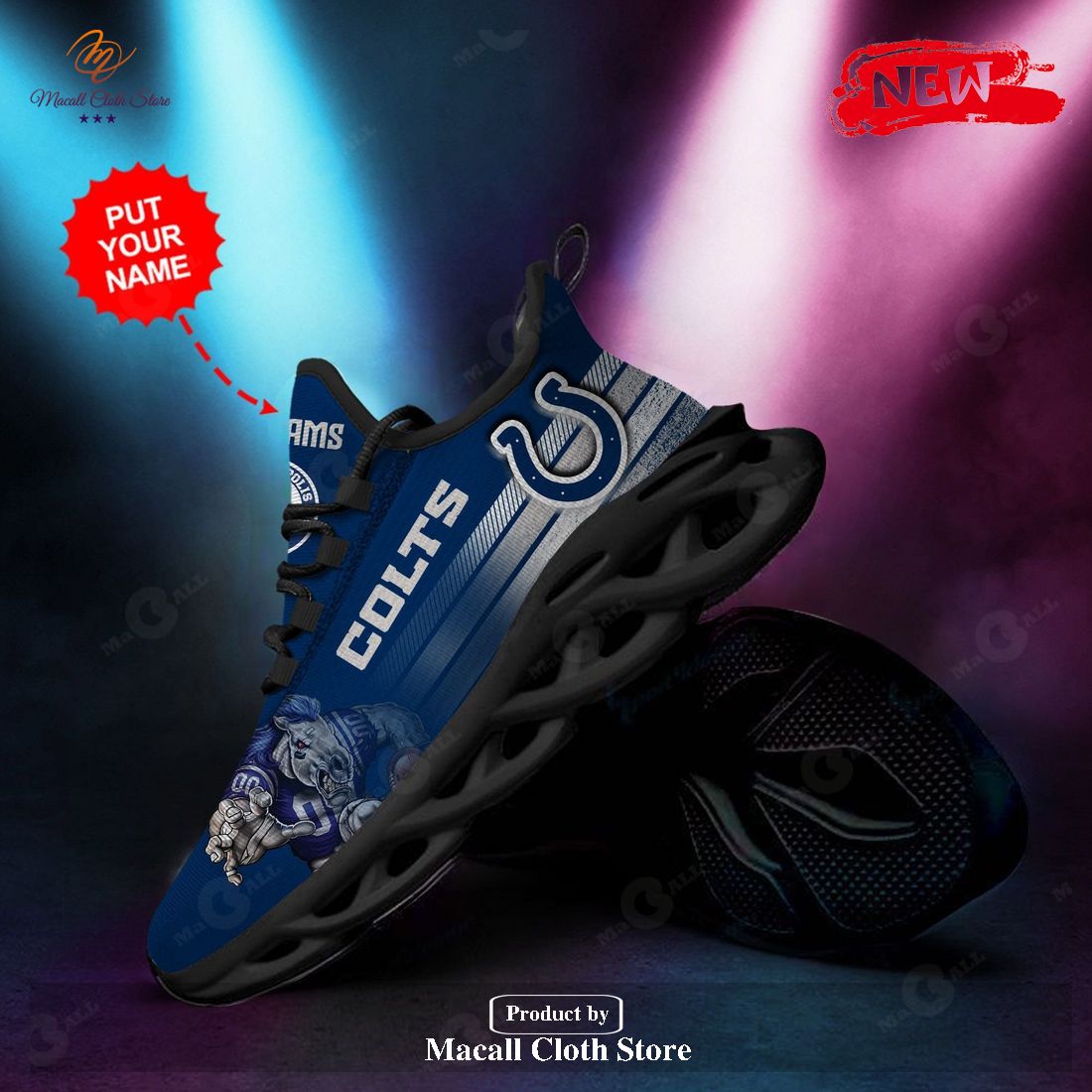Personalized Name Indianapolis Colts Running Sports Shoes For Men Women Max Soul Sneaker Shoes