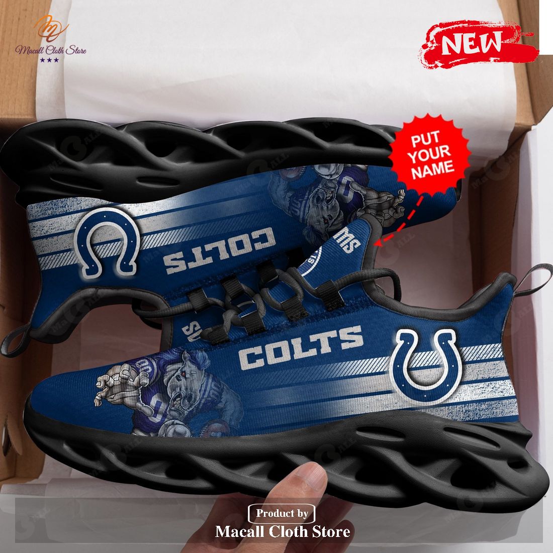 Personalized Name Indianapolis Colts Running Sports Shoes For Men Women Max Soul Sneaker Shoes
