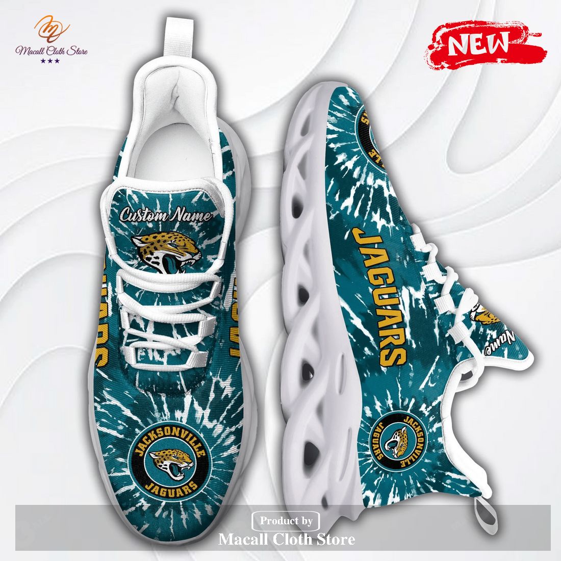 Jacksonville Jaguars NFL Max Soul Shoes Custom Name Tie Dye Running  Sneakers Gifts NFL Fans - YesItCustom