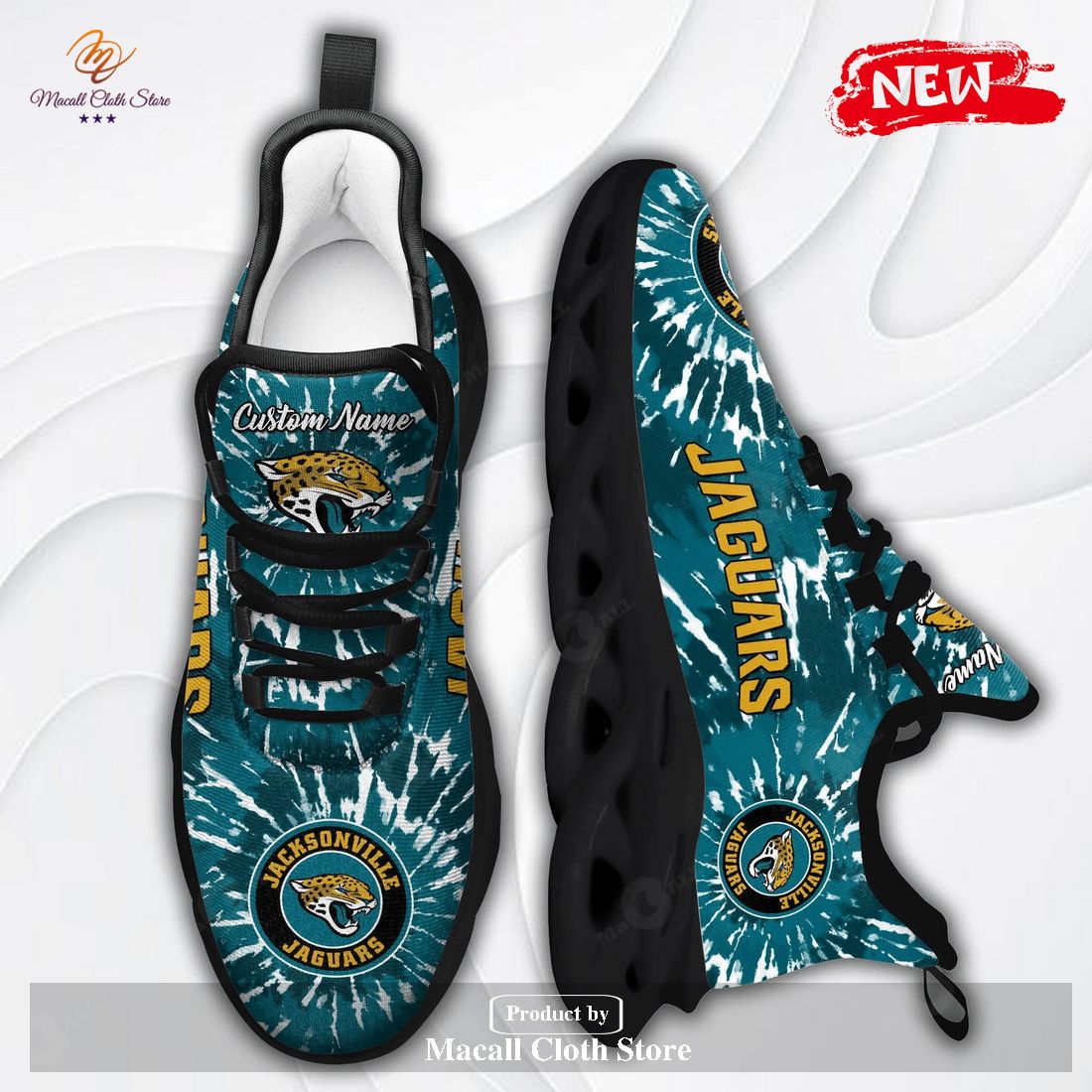 Jacksonville Jaguars NFL Max Soul Shoes Custom Name Tie Dye