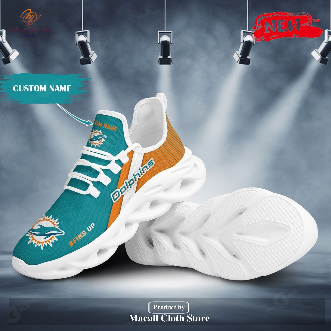 Personalized Name Miami Dolphins Running Sports Shoes For Men Women Max Soul Sneaker Shoes