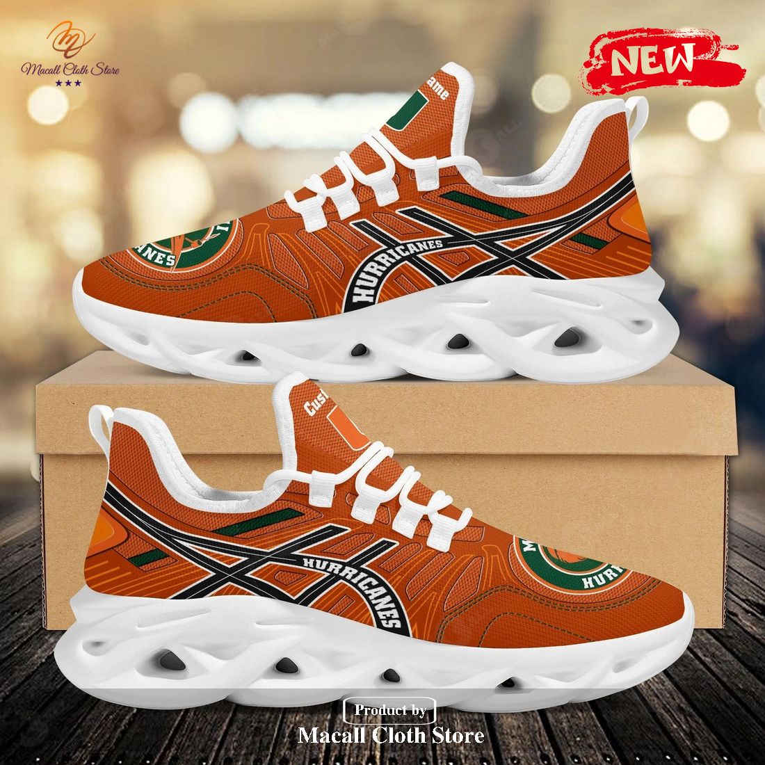Personalized Name Miami Hurricanes Sport Shoes For Fans University of Miami Max Soul Sneaker Shoes