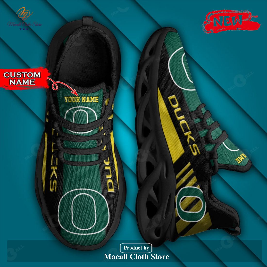 Personalized Name NCAA Oregon Ducks Gift For Sport Lovers Max Soul Sneaker Shoes