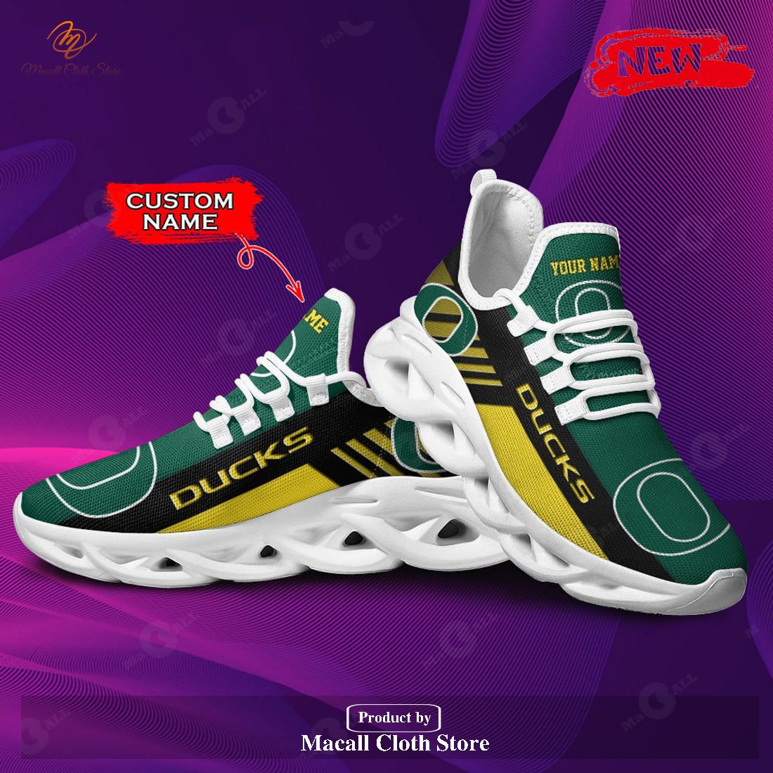 Personalized Name NCAA Oregon Ducks Gift For Sport Lovers Max Soul Sneaker Shoes