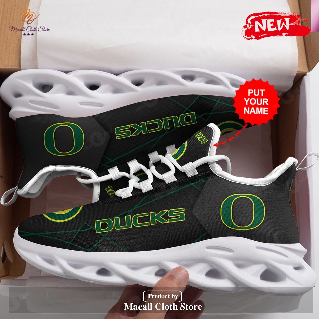 Personalized Name Oregon Ducks Running Sports Shoes For Men Women Max Soul Sneaker Shoes