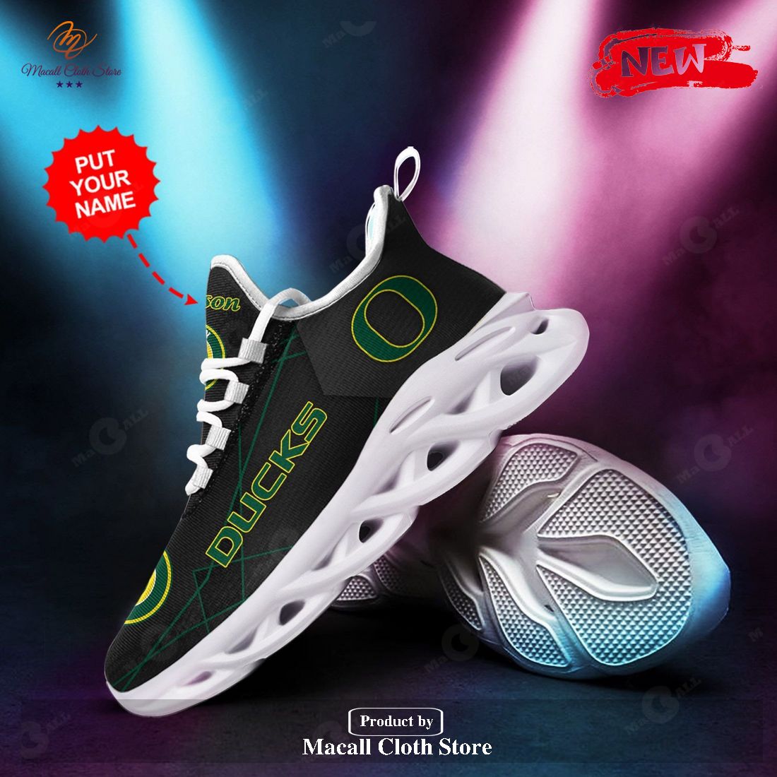 Personalized Name Oregon Ducks Running Sports Shoes For Men Women Max Soul Sneaker Shoes