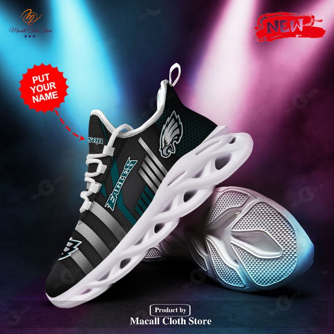 Personalized Name Philadelphia Eagles Running Sports Shoes For Men Women Max Soul Sneaker Shoes