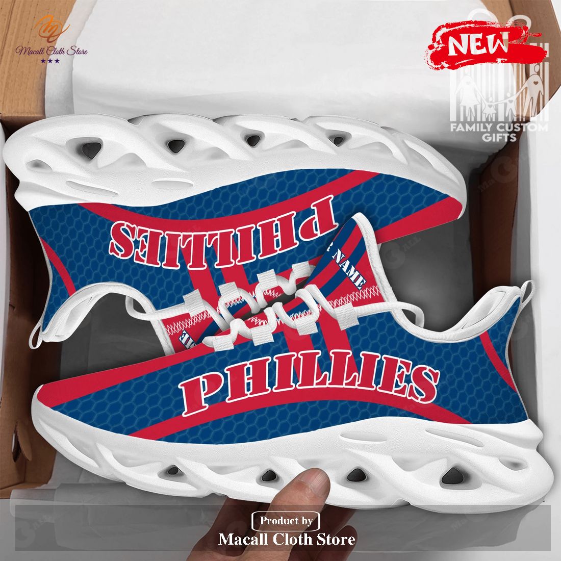 Personalized Name Philadelphia Phillies Running Sport Shoes for Men Women Max Soul Sneaker Shoes