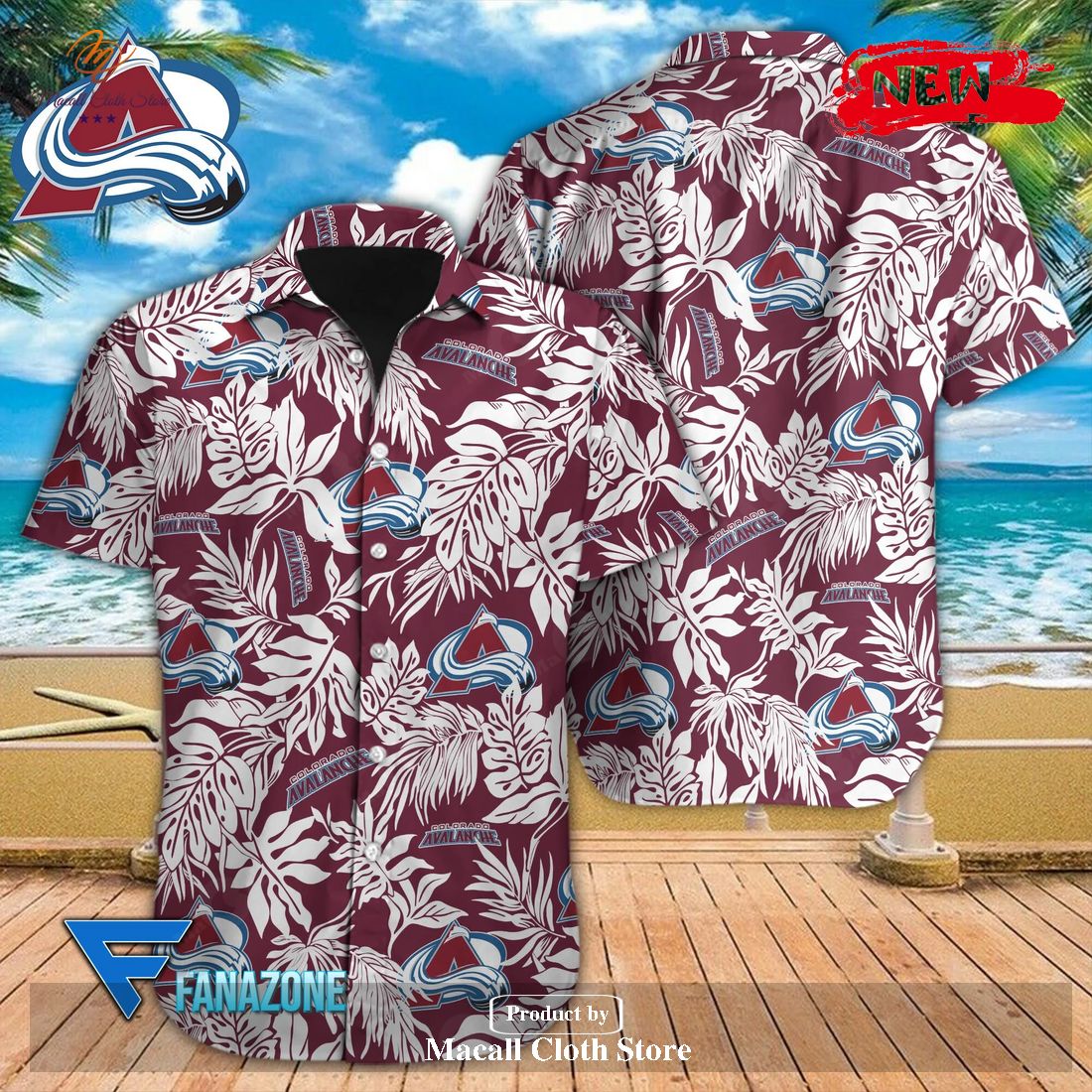 Colorado Avalanche NHL Tropical Leaves Design For Fans Hawaiian Shirt ...