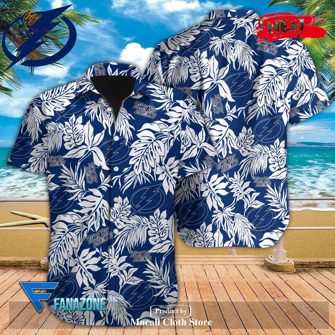 NHL Tampa Bay Lightning Coconut Tree Beach Hawaiian Shirt