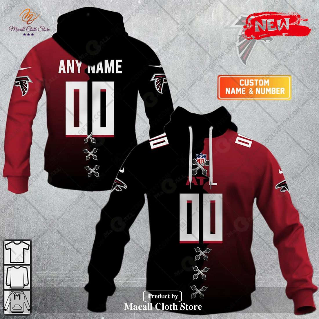 Personalized NFL Atlanta Falcons Mix Jersey Special Design Hoodie Sweatshirt 3D Personalized NFL Atlanta Falcons Mix Jersey Special Design Hoodie Sweatshirt 3D