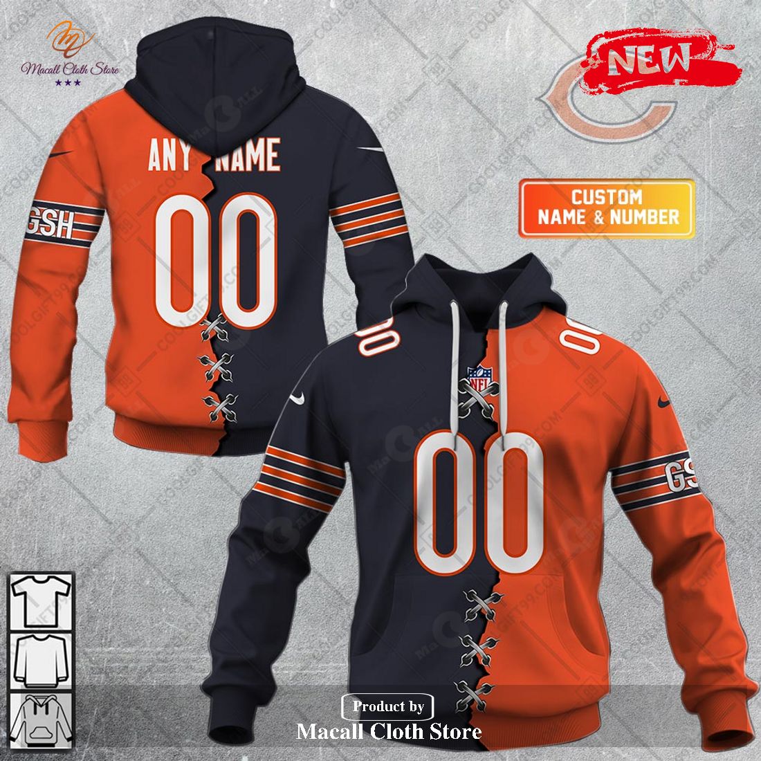 BEST NFL Chicago Bears Mix Grateful Dead, Personalized Name & Number  Specialized Concepts Kits 3D Hoodie