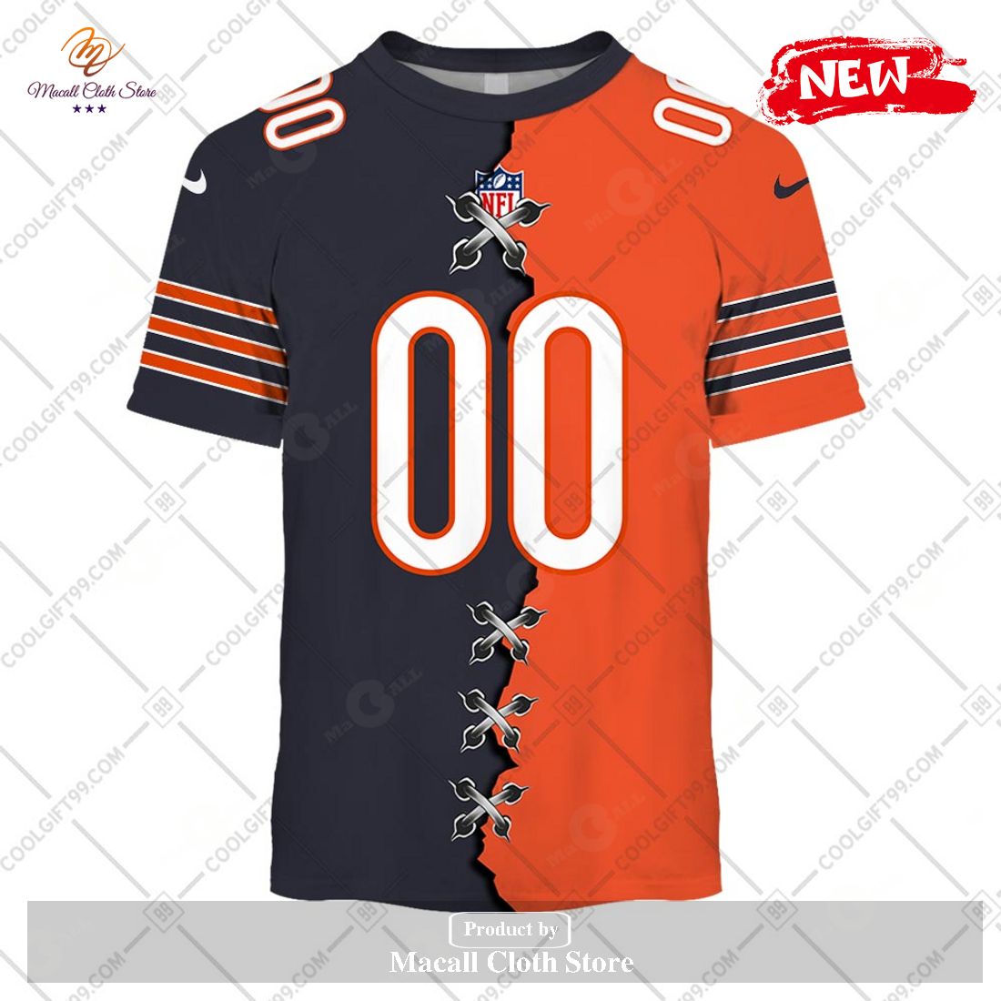 Chicago Bears Personalized NFL Jersey Hoodie 3D