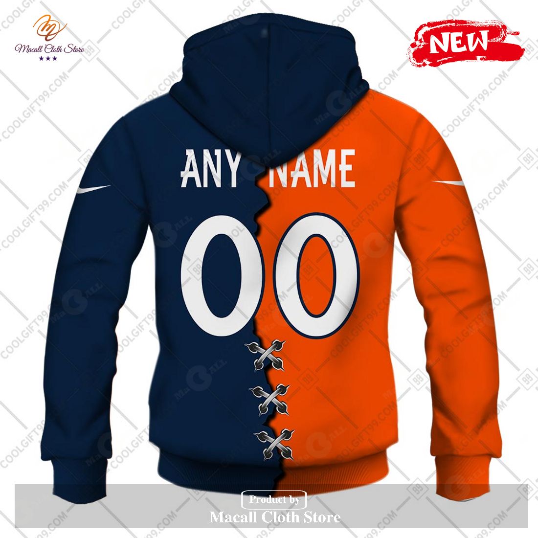 Personalized NFL Denver Broncos Road 3D Printed Hoodie T-shirt