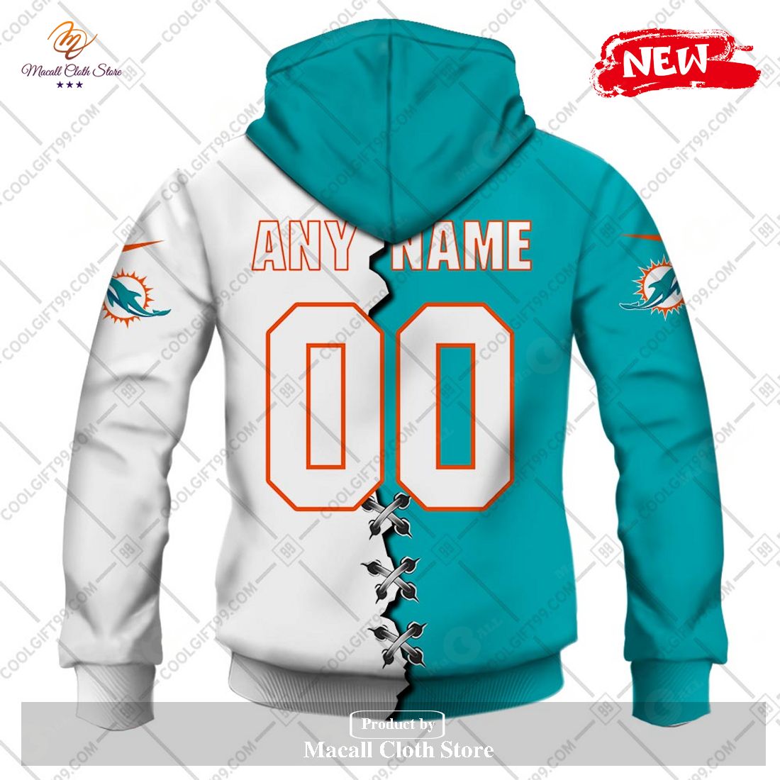 Miami Dolphins NFL Personalized Your Name Fishing Camo Hoodie 3D