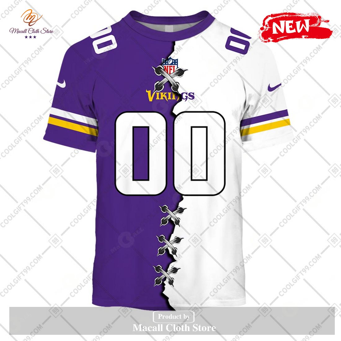 Men's Nike Purple Minnesota Vikings Custom Game Jersey