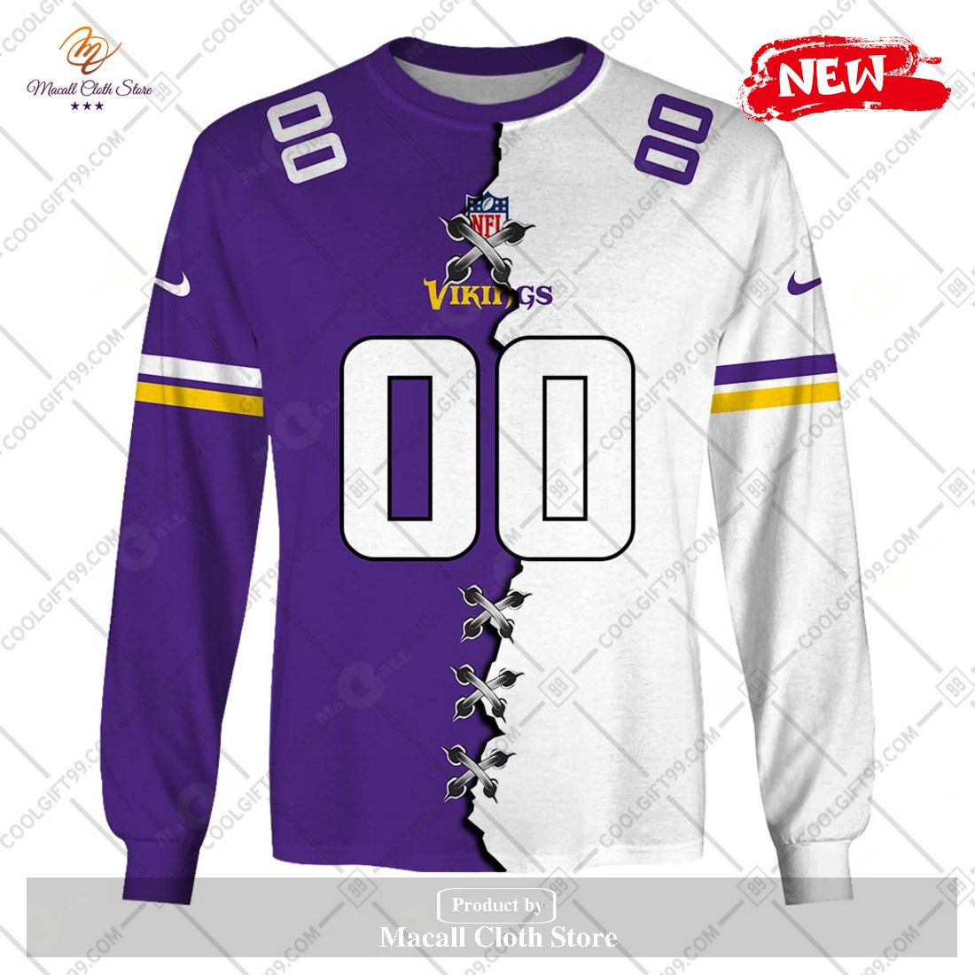 Personalized NFL Minnesota Vikings Mix Jersey Special Design Hoodie Sweatshirt 3D Personalized NFL Minnesota Vikings Mix Jersey Special Design Hoodie Sweatshirt 3D