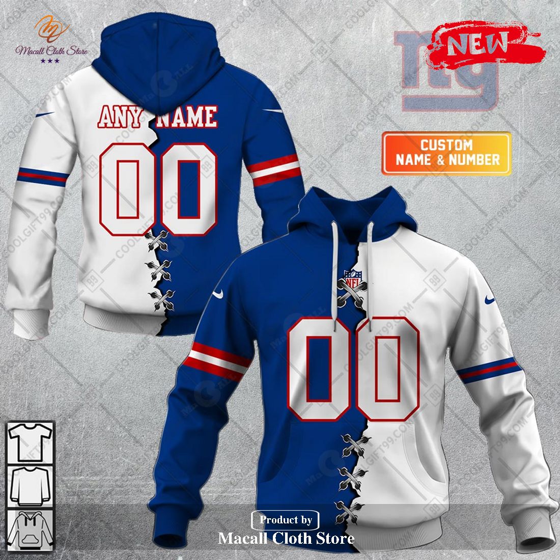 Personalized NFL New York Giants Mix Jersey Special Design Hoodie Sweatshirt 3D Personalized NFL New York Giants Mix Jersey Special Design Hoodie Sweatshirt 3D