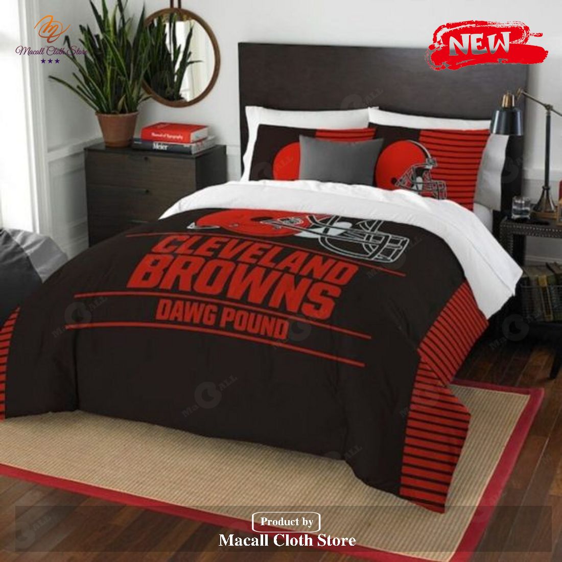 Cleveland Browns Quilt Bedding Sets Luxury Brand For Bedroom