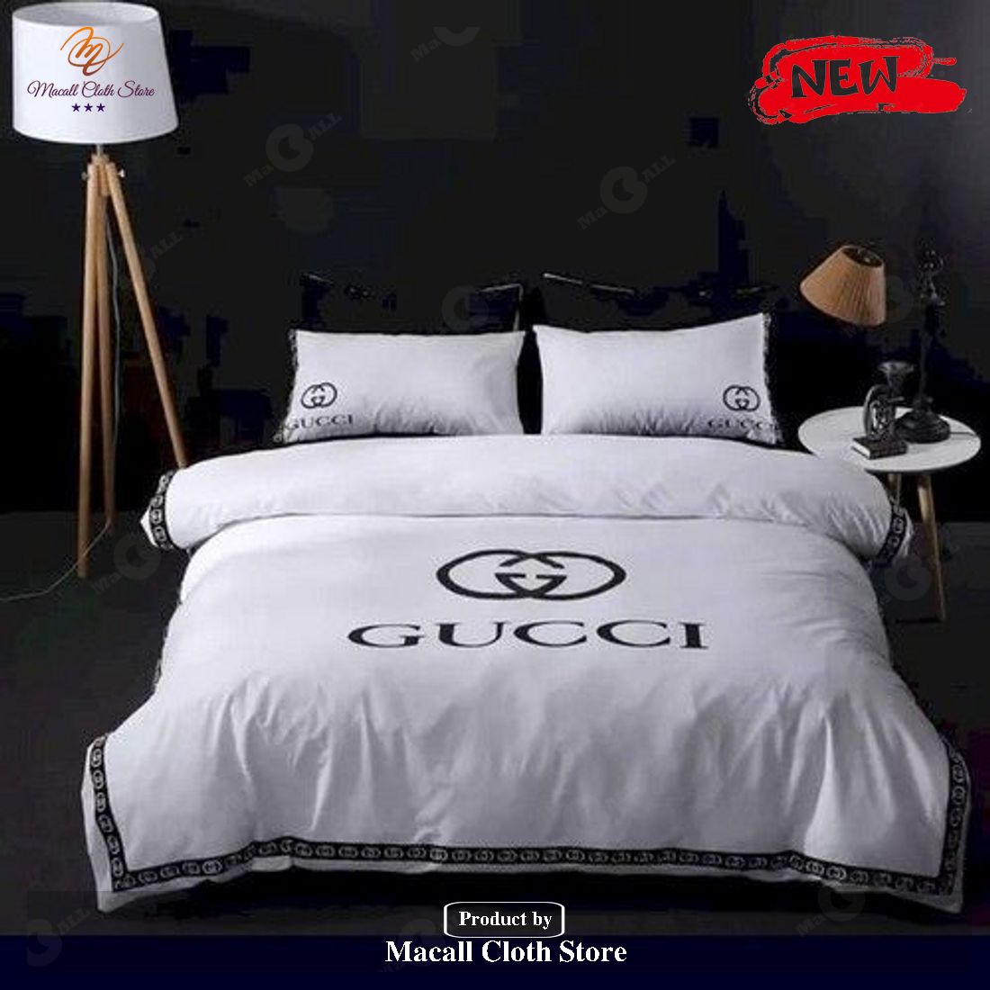 Luxury Gc Gucci White Quilt Bedding Sets Luxury Brand For Bedroom