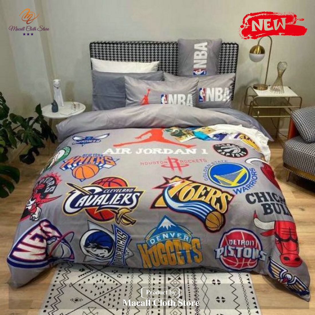 NBA Logo Luxury Air Jordan Quilt Bedding Sets Luxury Brand For Bedroom NBA Logo Luxury Air Jordan Quilt Bedding Sets Luxury Brand For Bedroom