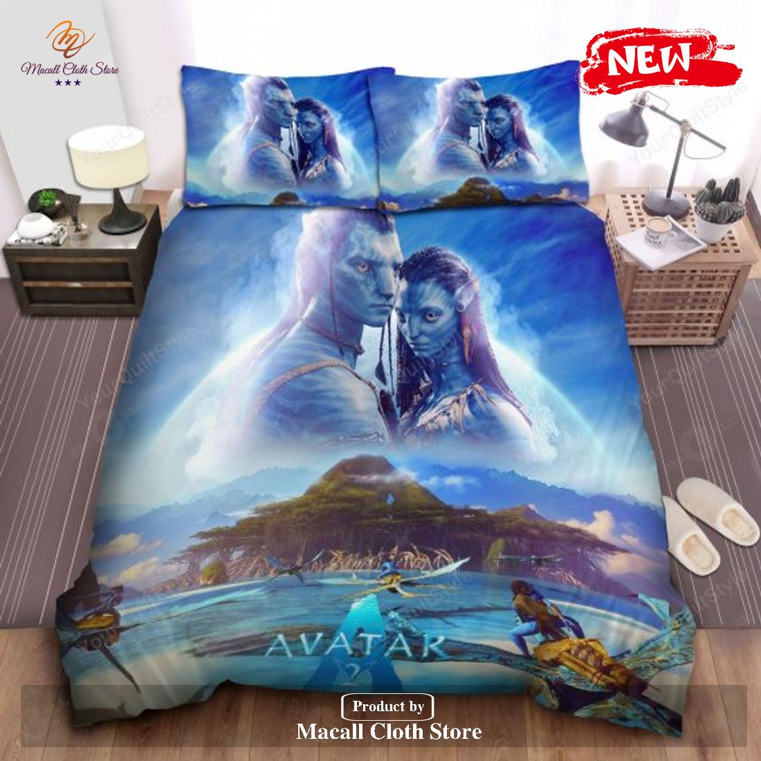 Avatar 2 Neytiri And Jake Sully Poster Bed Sheets Spread Comforter Duvet Cover Bedding Sets