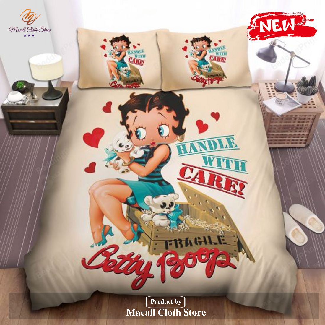 Betty Boop & Puppies Bed Sheets Duvet Cover Bedding Sets Betty Boop & Puppies Bed Sheets Duvet Cover Bedding Sets