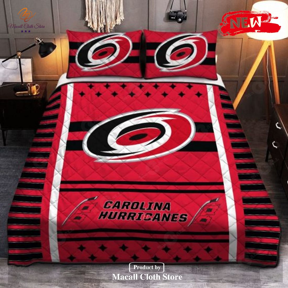 Carolina Hurricanes Quilt Bedding Set 163