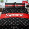 Luxury LV Louis Vuitton Logo Bedding Set Set Bedroom Set LV Bedding Set