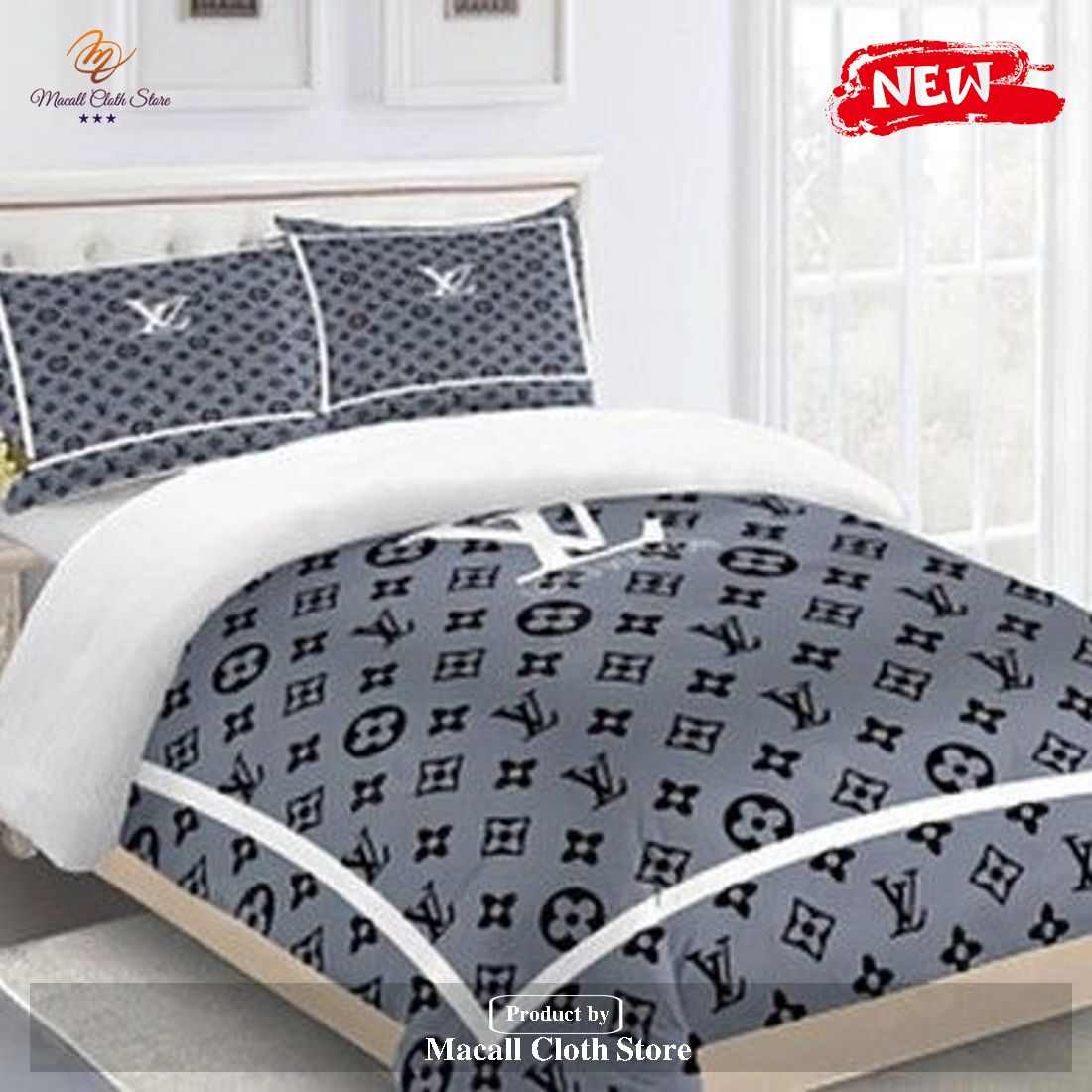 LV 02 Bedding Sets Bedroom Luxury Brand Bedding