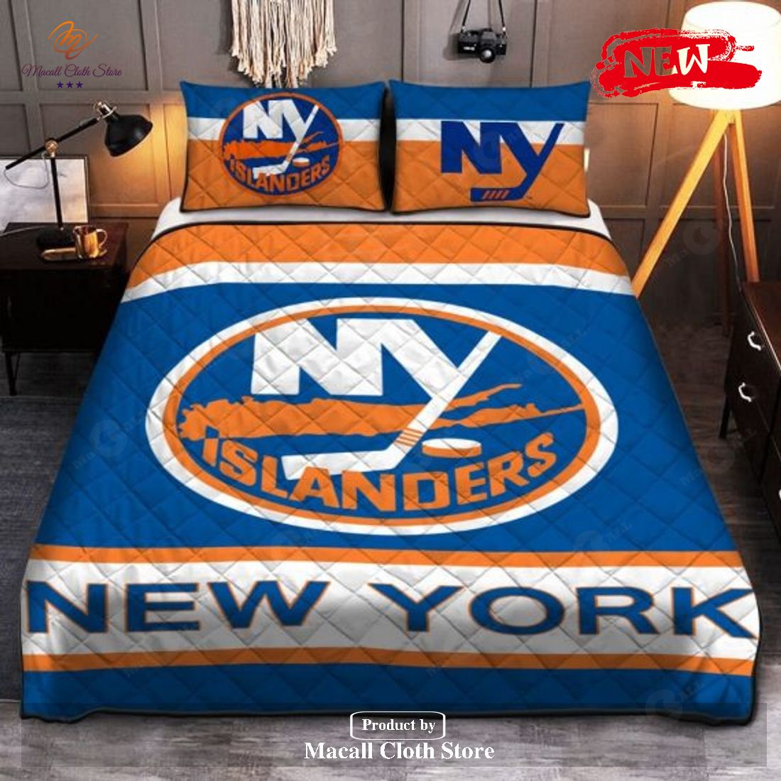 New York Islanders Quilt Bedding Set 077 New York Islanders Quilt Bedding Set 077